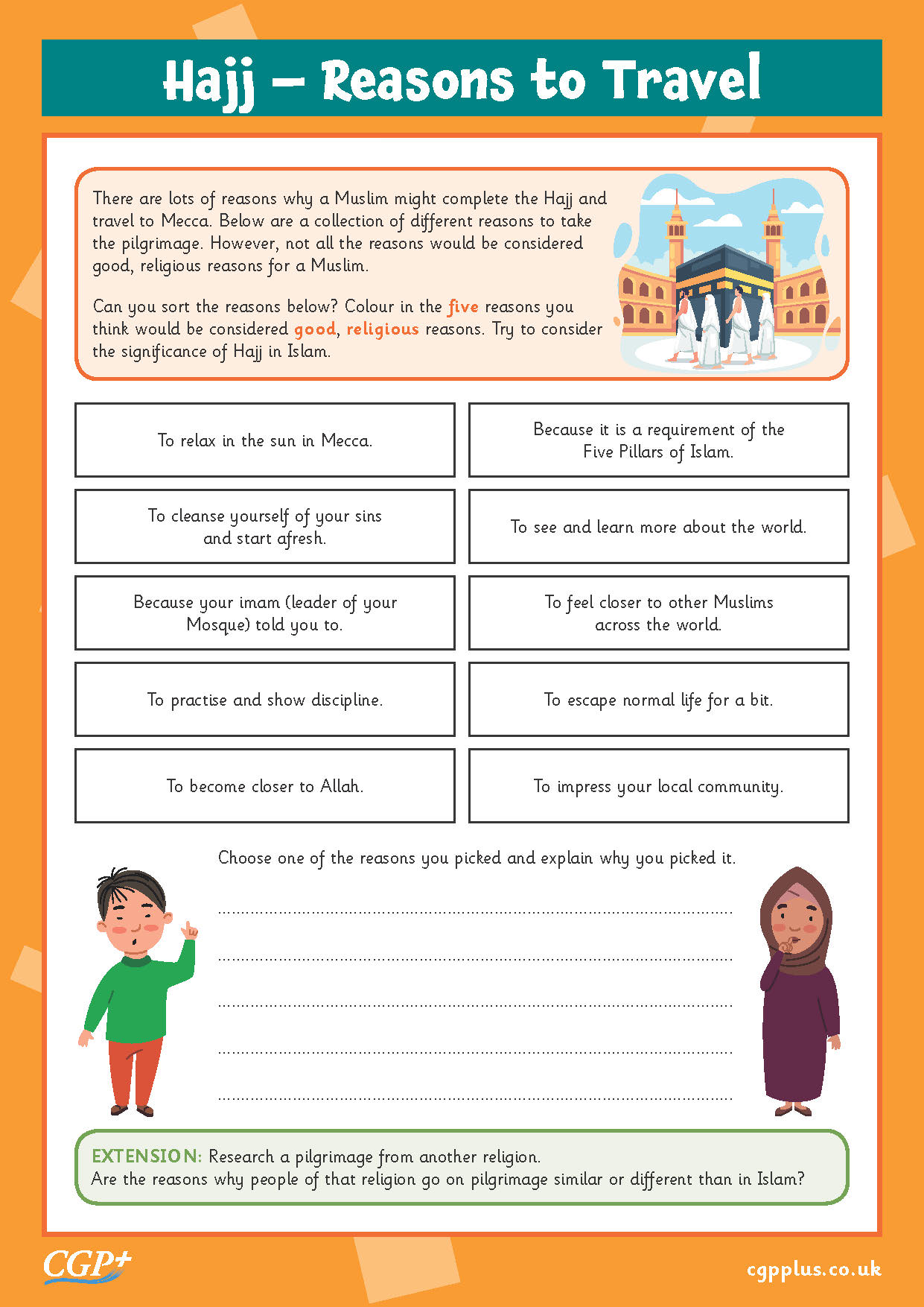 Islam — Hajj Reasons to Travel (Years 5-6) | CGP Plus