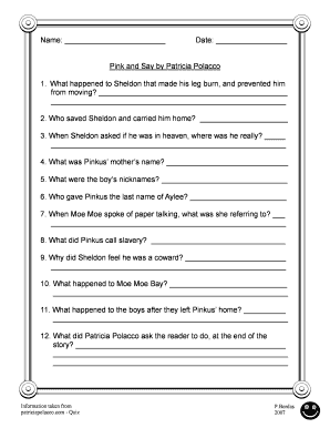 Pink And Say Pdf - Fill Online, Printable, Fillable, Blank | pdfFiller