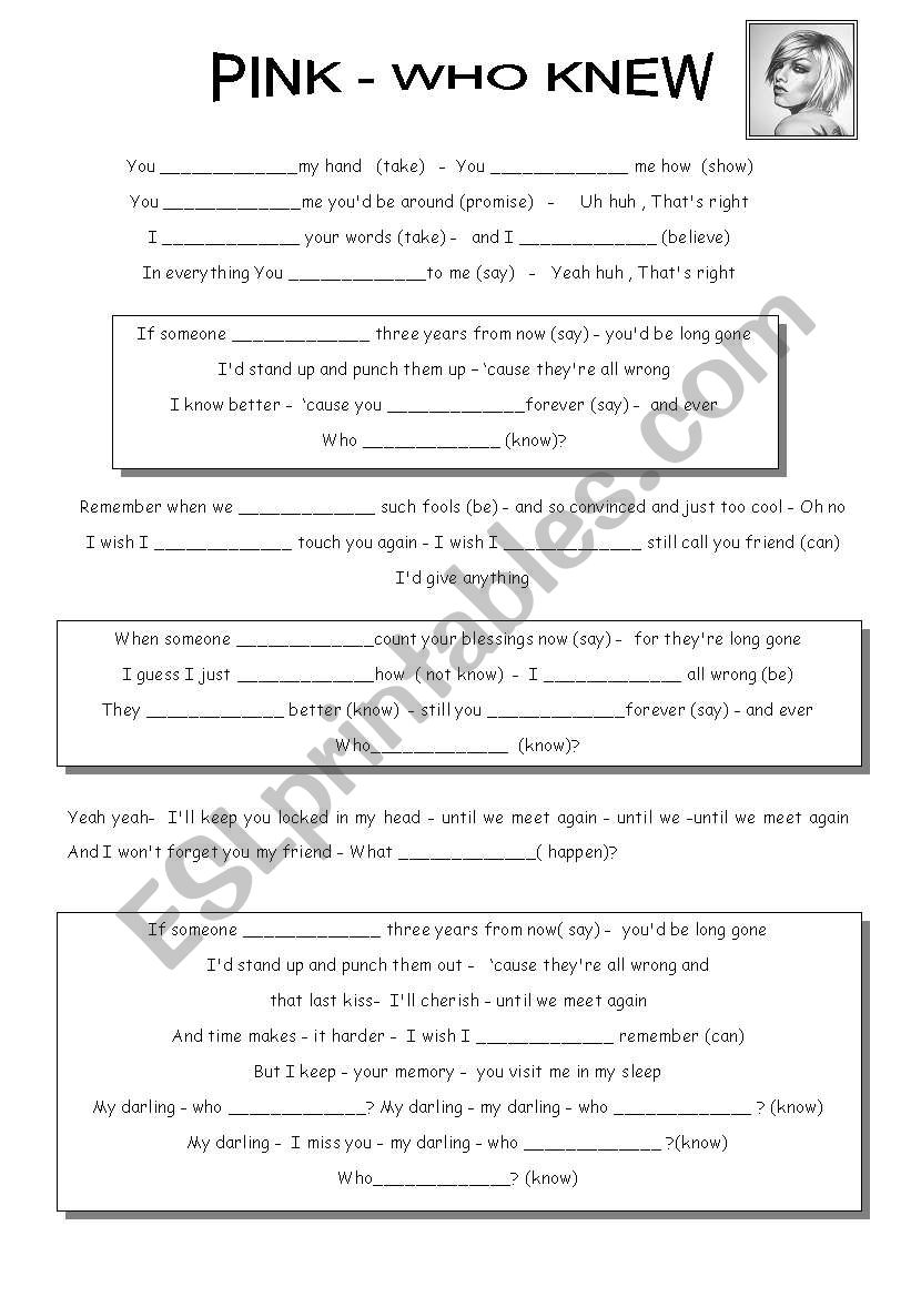 pink and say worksheet