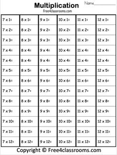 53 Best Free Multiplication Worksheets ideas | multiplication ...