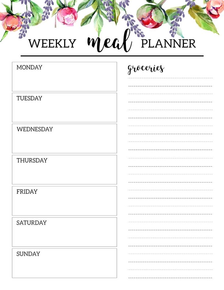 pinterest printable meal planner