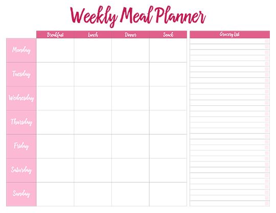 pinterest printable meal planner