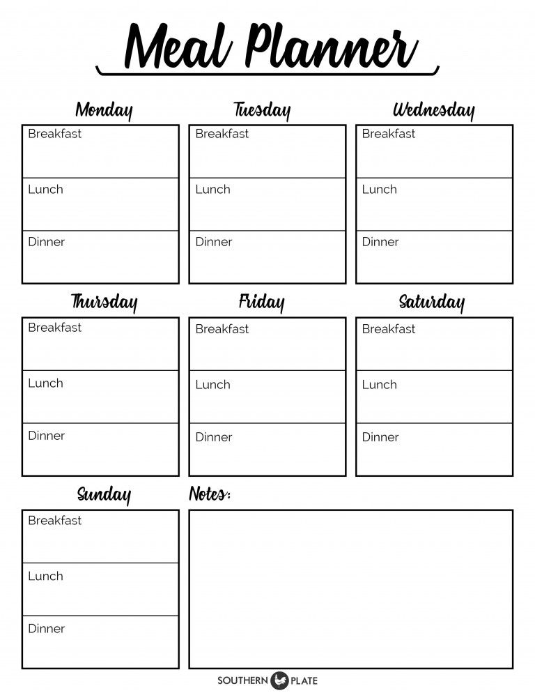 pinterest printable meal planner