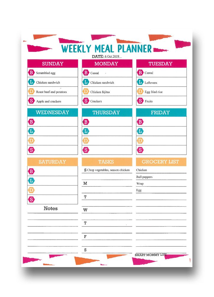 Free Editable Printable Meal Planner Template - For Easy Meal Planning