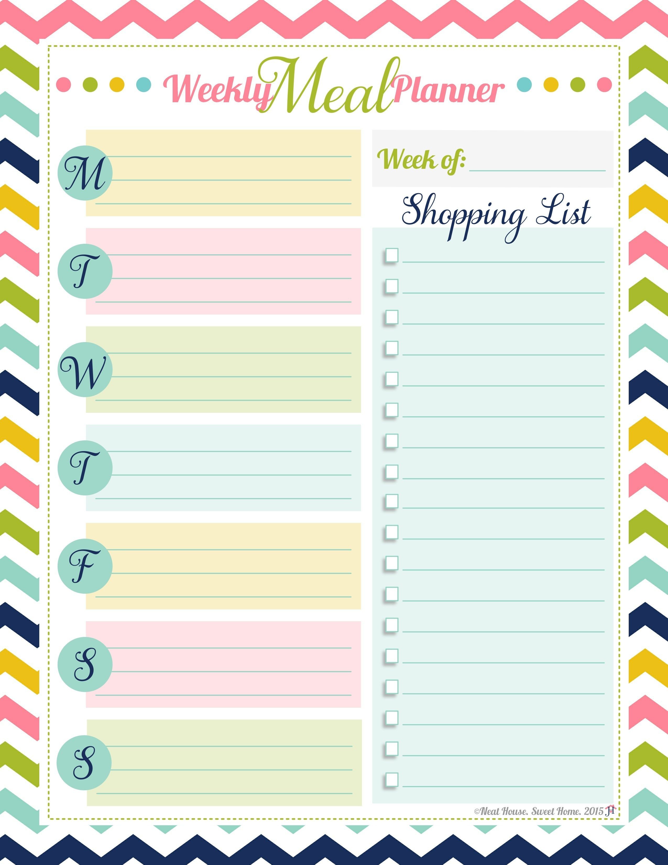 pinterest printable meal planner