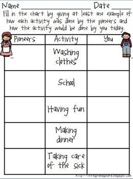 pioneers worksheet