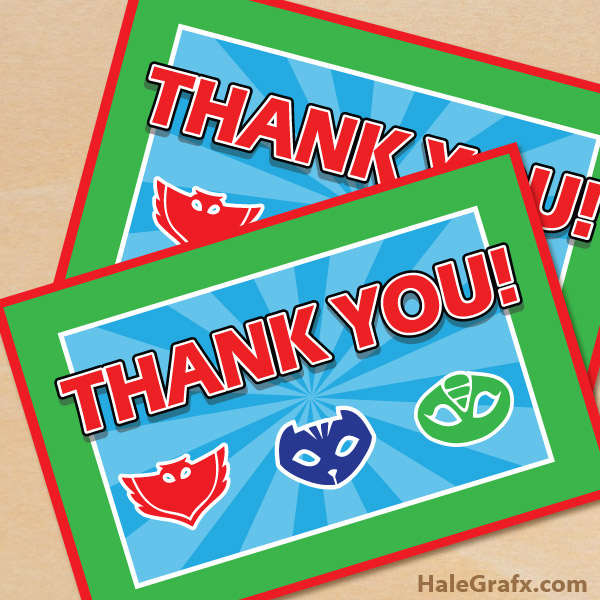 pj mask thank you tags printable