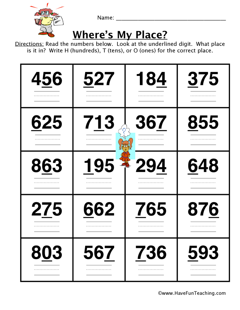 Labeling Place Value Worksheet  