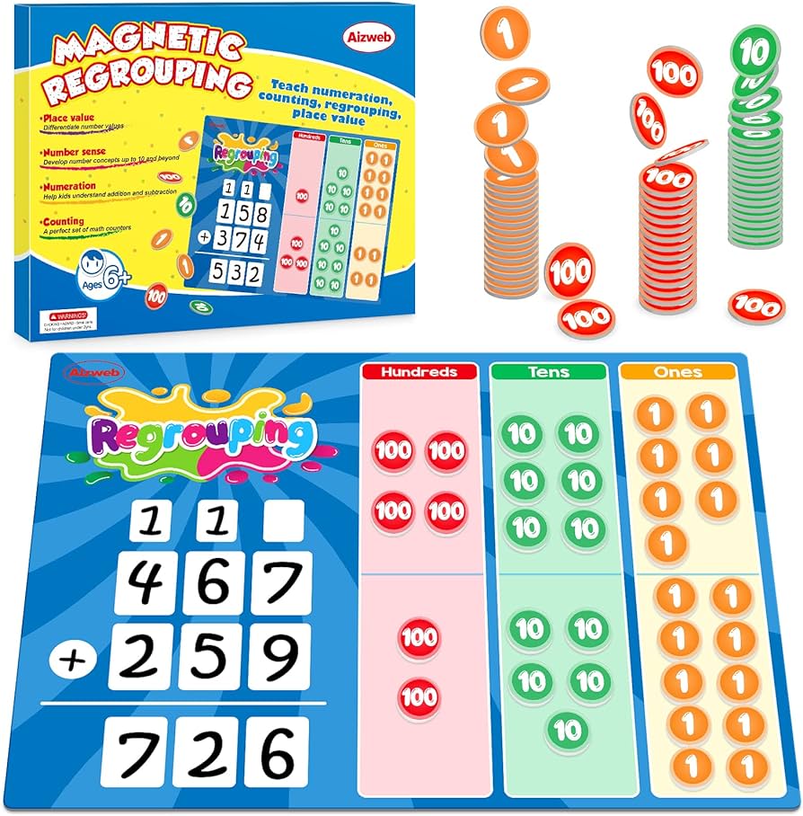 Amazon.com: Aizweb Regrouping Base Ten Place Value,Addition and ...