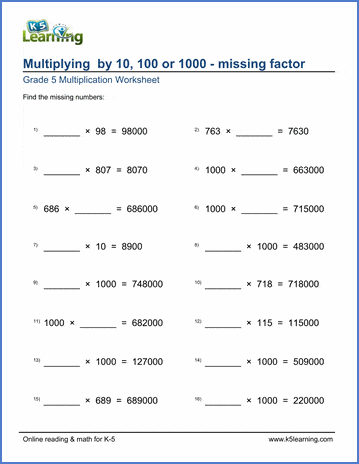 place value 5th grade common core worksheet