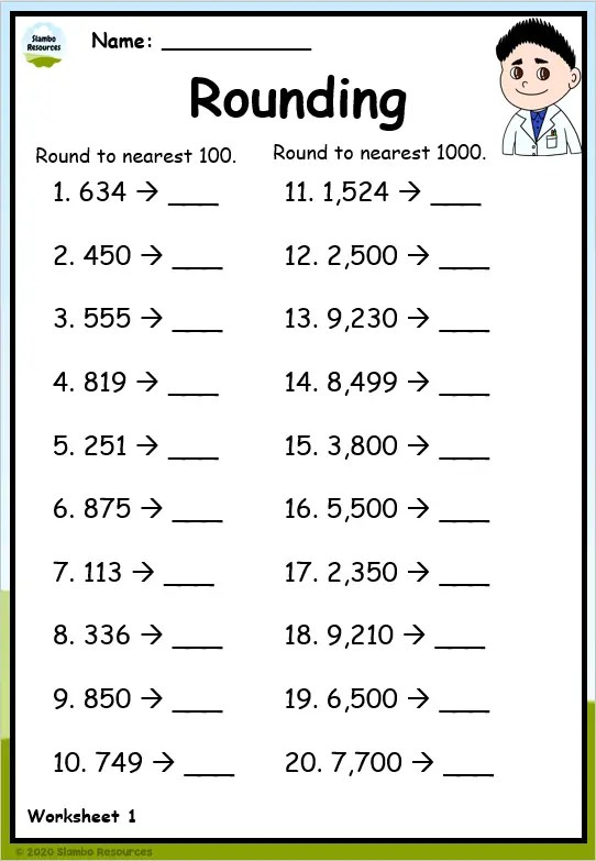 Grade 4 Rounding Worksheets | Free Printables | Math Worksheets