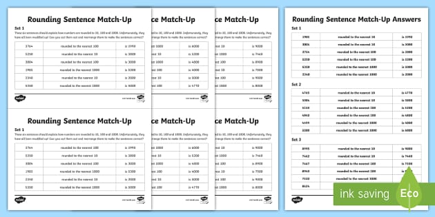 Rounding to Nearest 10 100 1000 - KS2 Activity - Twinkl