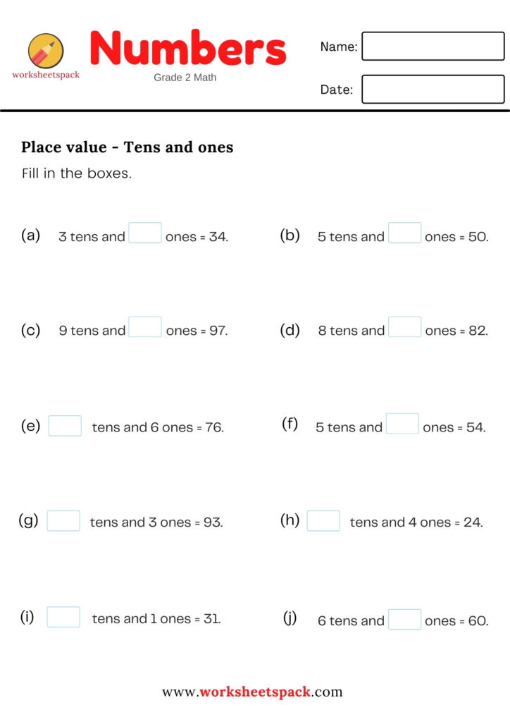 2ND GRADE PLACE VALUE WORKSHEETS - worksheetspack