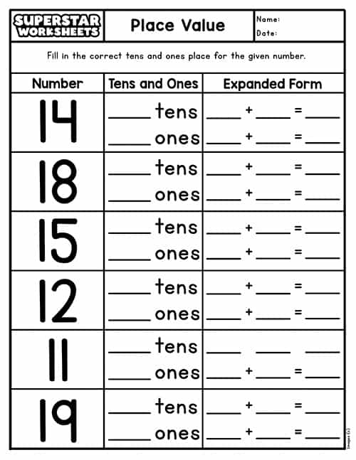 Place Value Worksheets -Worksheets Library