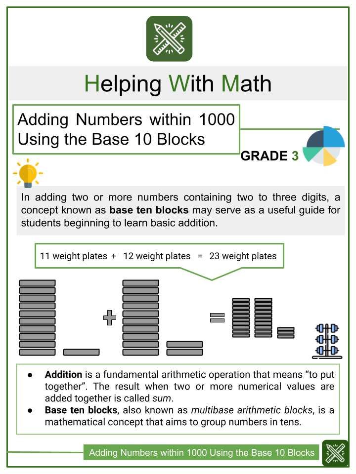place value blocks worksheet 3rd grade