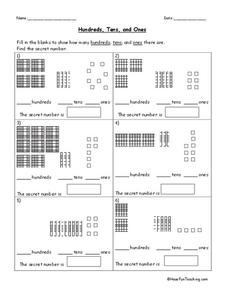 Hundreds, Tens, Ones Worksheet for 2nd - 3rd Grade | Lesson Planet