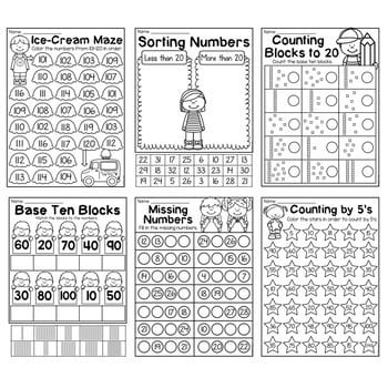 First Grade Numbers and Place Value Worksheets