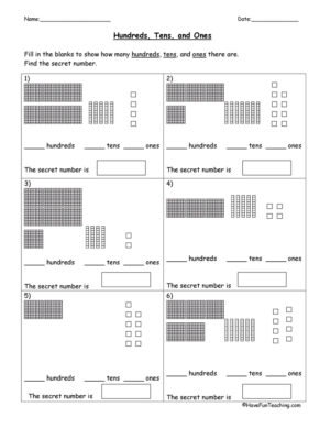 place value blocks worksheet free