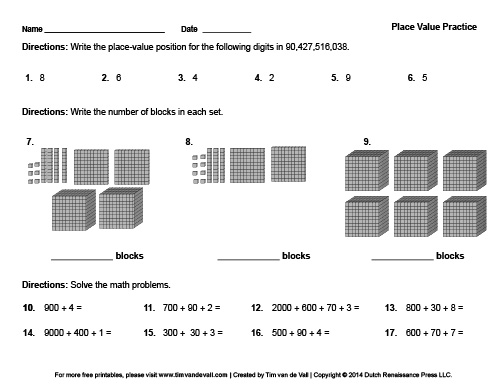 Printable Place Value Blocks | Free Math PDFs for Students ...