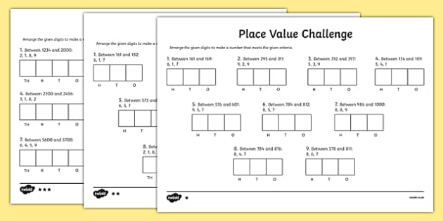 Place Value Challenge Worksheet / Worksheet (teacher made)