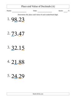 Place Value Worksheets