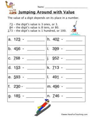 Jump Place Value Worksheet  