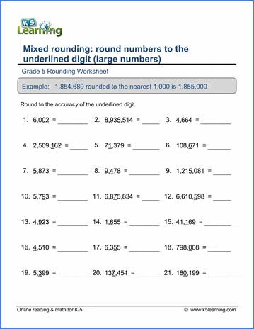 Rounding large numbers worksheets | Worsheets library