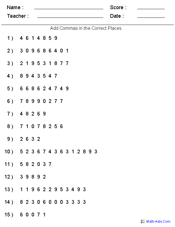 Place Value Worksheets | Place Value Worksheets for Practice