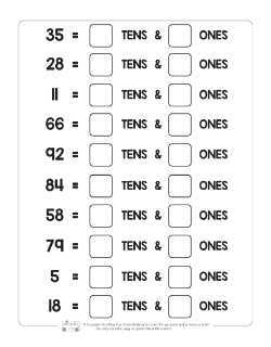 Place Value Worksheets for 1st Grade - Itsy Bitsy Fun