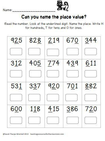 Printable Place Value Worksheets Grade 2 - Learning How To Read 711