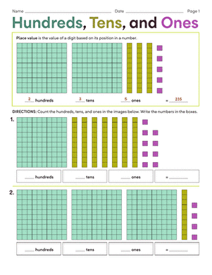 Hundreds, Tens, and Ones | Interactive Worksheet 