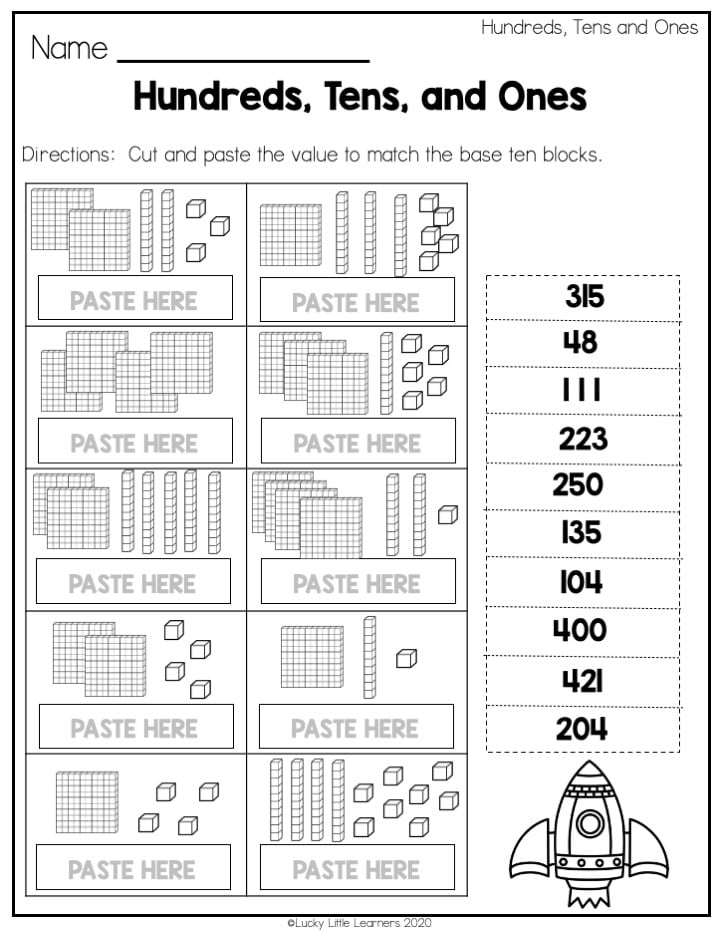 Math Worksheets to Practice Place Value in 2nd Grade - Lucky ...