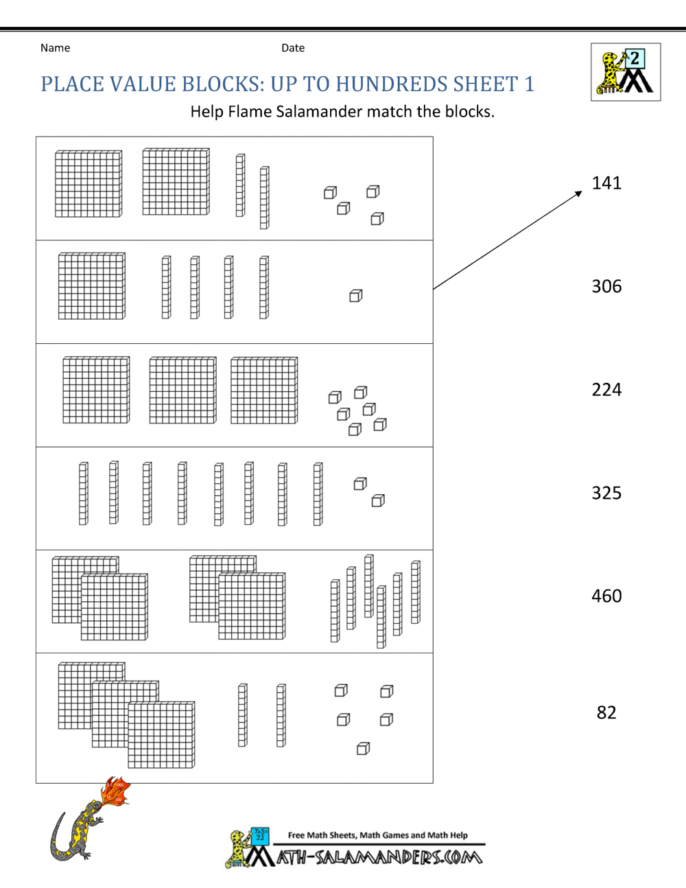 place value math worksheet grade