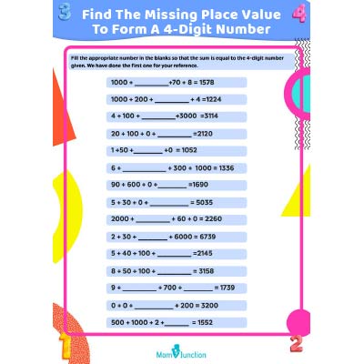 Place Value Worksheet: Find The Missing Place Value | MomJunction