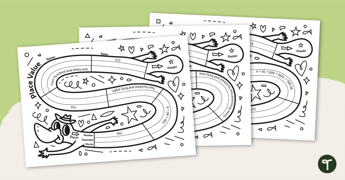Place Value Platypus - Worksheet | Teach Starter
