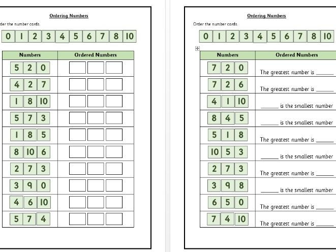 Ordering numbers to 10 - Year 1 - Place Value  