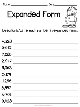 3rd Grade Place Value: Matching Activities and Worksheets | TPT