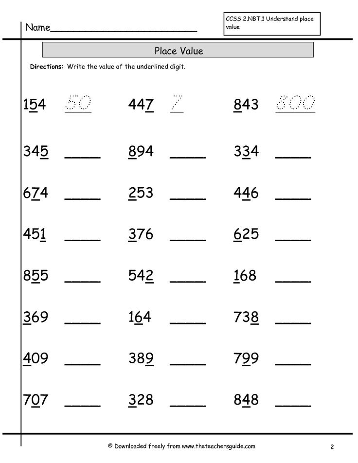 place value printable worksheet for
