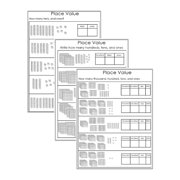 Free Printable Montessori Math Worksheets - Place Value - Montessori