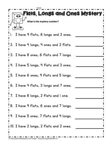 Place Value Riddles Worksheets