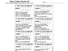 Place Value Puzzle #1 Worksheet for 2nd - 3rd Grade | Lesson Planet