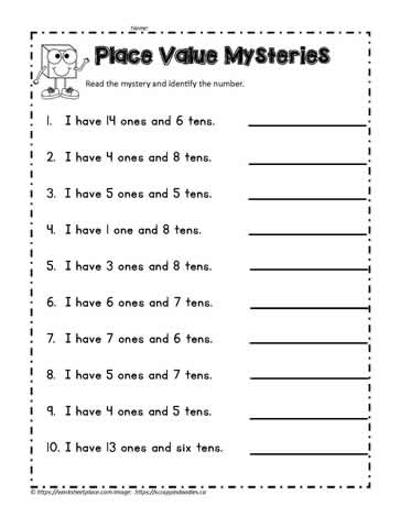 Place Value Activities Worksheets