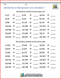 Rounding to the nearest 100 Worksheets