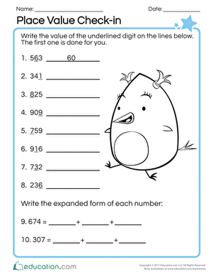 Place Value Check-in | Interactive Worksheet 
