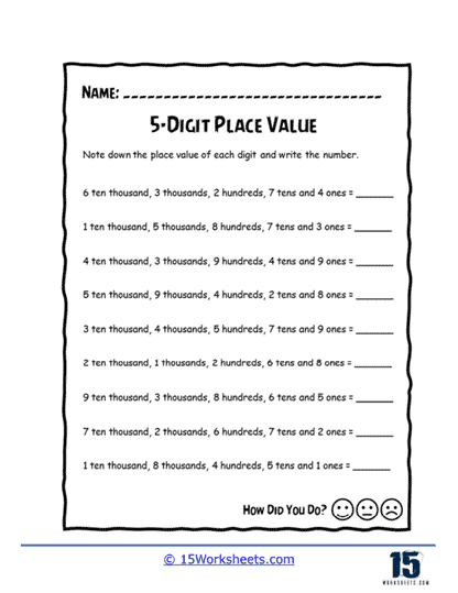 5-Digit Place Value Worksheets - 15 Worksheets Library
