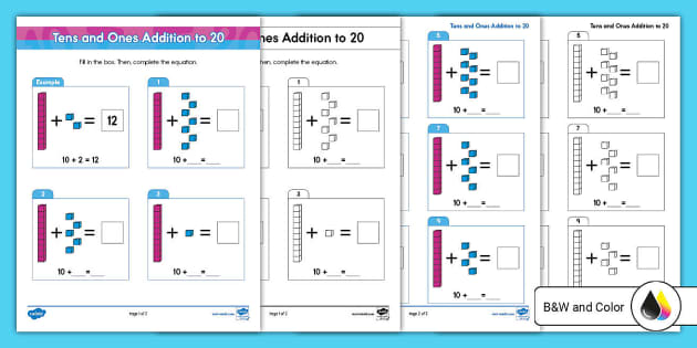 place value to 20 worksheet