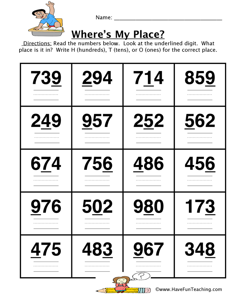 place value to hundreds worksheet