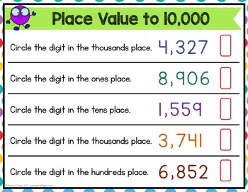 place value to thousands worksheet 3rd grade