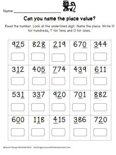 Printable Place Value Worksheets Grade 2 - Learning How To Read 711