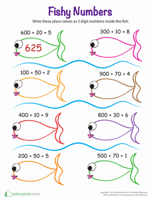 place value worksheet 3 digit numbers